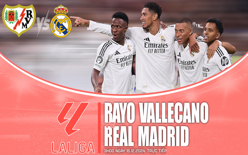 Đội hình dự kiến và thông tin tực lượng của 2 đội Rayo Vallecano vs Real Madrid